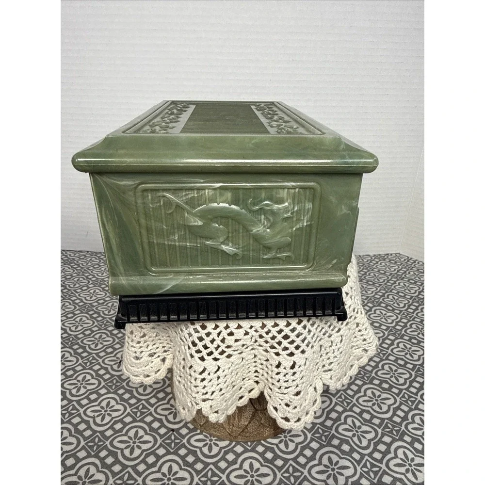 Antique Talisman By Deltah Jade Celluloid Jewelry Trinket Box ~ 7.25